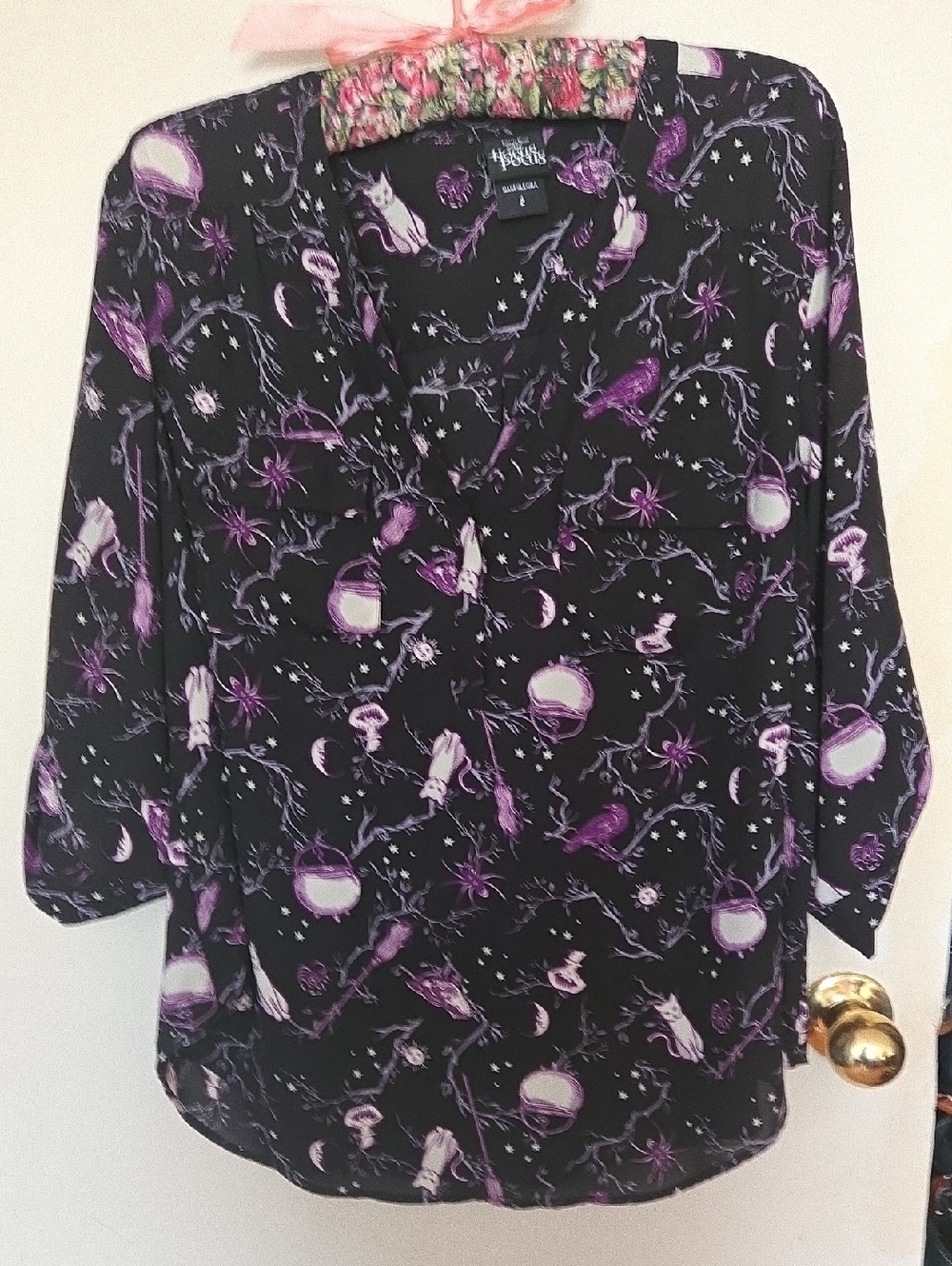 torrid Disney Hocus Pocus Black Blouse with Purple Celestial Print